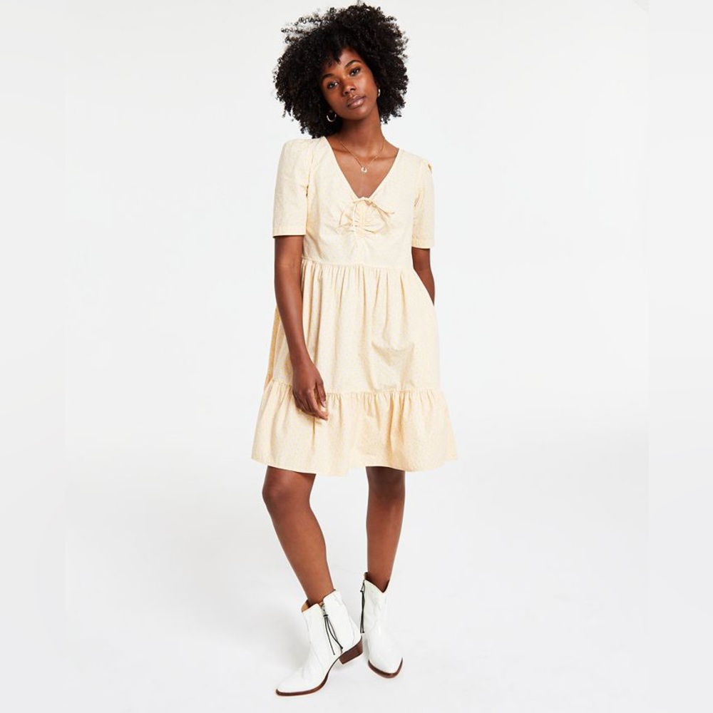 NWOT LEVI’S WOMENS MARCELLA TRAPEZE ABOUT KNEE MINI DRESS SIZE L 100% CO…